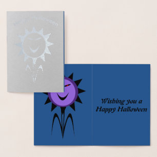 Tarjeta Con Relieve Metalizado Tarjeta de Relieve metalizado de Halloween del Gót