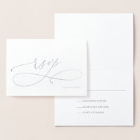 Tarjeta de Relieve metalizado de respuesta RSVP de