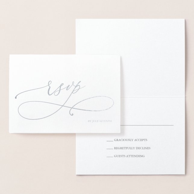 Tarjeta Con Relieve Metalizado Tarjeta de Relieve metalizado de respuesta RSVP de (Demostración)