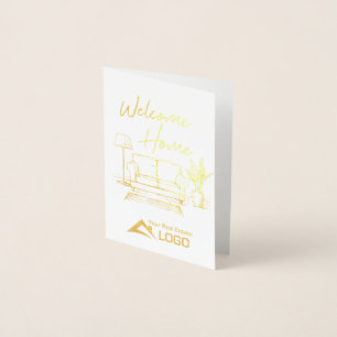Tarjeta Con Relieve Metalizado Tarjeta de Relieve metalizado dorado inmobiliaria 