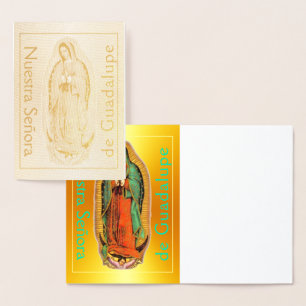 Tarjeta Con Relieve Metalizado Tarjeta de Relieve metalizado dorado Nuestra Señor