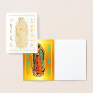 Tarjeta Con Relieve Metalizado Tarjeta de Relieve metalizado dorado Nuestra Señor