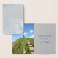 Tarjeta de Relieve metalizado Glastonbury Tor Path