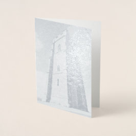 Tarjeta Con Relieve Metalizado Tarjeta de Relieve metalizado Glastonbury Tor Towe