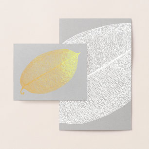 Tarjeta Con Relieve Metalizado Tarjeta de Relieve metalizado Gold White Leaf Grid