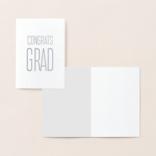 Tarjeta Con Relieve Metalizado Tarjeta de Relieve metalizado Grad Congrats