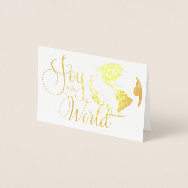 Tarjeta Con Relieve Metalizado Tarjeta de Relieve metalizado Joy to the World Han (Anverso)