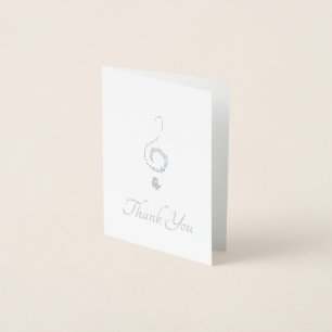 Tarjeta Con Relieve Metalizado Tarjeta de Relieve metalizado Musical Treble Clef