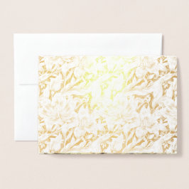Tarjeta Con Relieve Metalizado Tarjeta de Relieve metalizado para bodas - Lilies