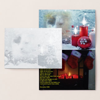 Tarjeta Con Relieve Metalizado Tarjeta de Relieve metalizado para Navidades de Sp