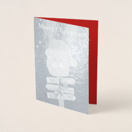 Tarjeta Con Relieve Metalizado Tarjeta de Relieve metalizado plateado de árbol de