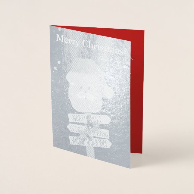 Tarjeta Con Relieve Metalizado Tarjeta de Relieve metalizado plateado de árbol de (Anverso)