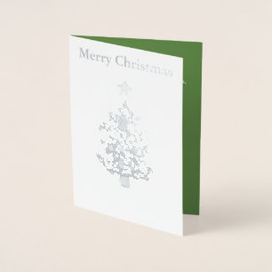 Tarjeta Con Relieve Metalizado Tarjeta de Relieve metalizado plateado de árbol de