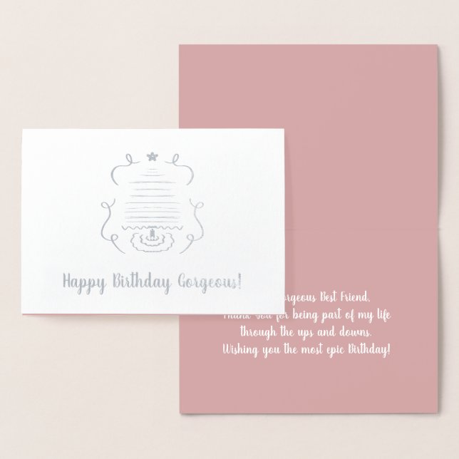 Tarjeta Con Relieve Metalizado Tarjeta de Relieve metalizado real de cumpleaños d (Demostración)