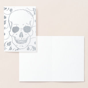 Tarjeta Con Relieve Metalizado Tarjeta de Relieve metalizado REAL SKULL DE AZÚCAR