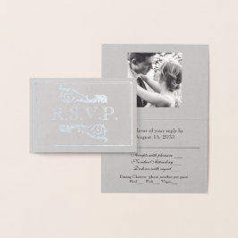Tarjeta Con Relieve Metalizado Tarjeta de Relieve metalizado RSVP Gris Gris Vinta