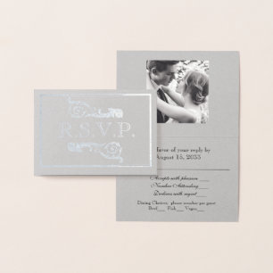 Tarjeta Con Relieve Metalizado Tarjeta de Relieve metalizado RSVP Gris Gris Vinta