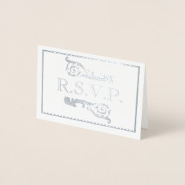 Tarjeta Con Relieve Metalizado Tarjeta de Relieve metalizado RSVP Gris Gris Vinta