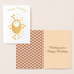Tarjeta Con Relieve Metalizado Tarjeta de Relieve metalizado Sleepy Hedgehog y Fl