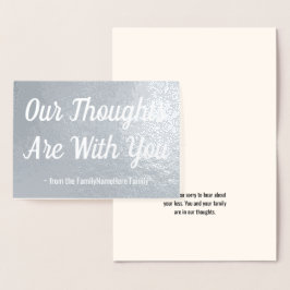 Tarjeta Con Relieve Metalizado Tarjeta de simpatías de Relieve metalizado gris