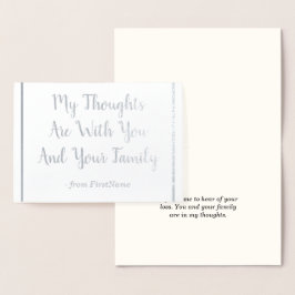 Tarjeta Con Relieve Metalizado Tarjeta de simpatías de Relieve metalizado platead