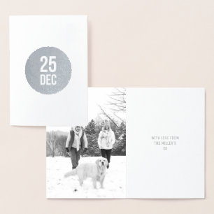 Tarjeta Con Relieve Metalizado Tarjeta mínima de Navidades de círculo   Relieve m