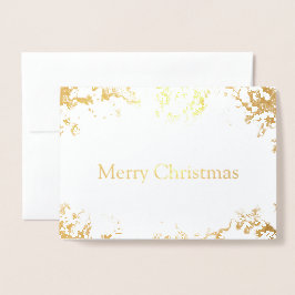 Tarjeta Con Relieve Metalizado Tarjeta navideña Relieve metalizado dorado Merry