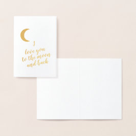 Tarjeta Con Relieve Metalizado Te amo a la luna