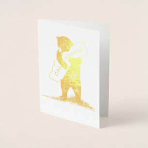 Tarjeta Con Relieve Metalizado Te Amo California Bear Hugging State