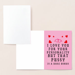 Tarjeta Con Relieve Metalizado Te Amo Por Tu Personalidad