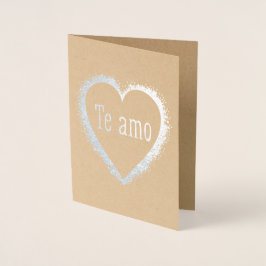 Tarjeta Con Relieve Metalizado Te amo, te amo en español