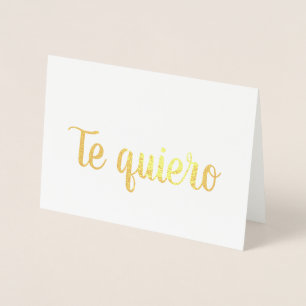 Tarjeta Con Relieve Metalizado Te Quiero