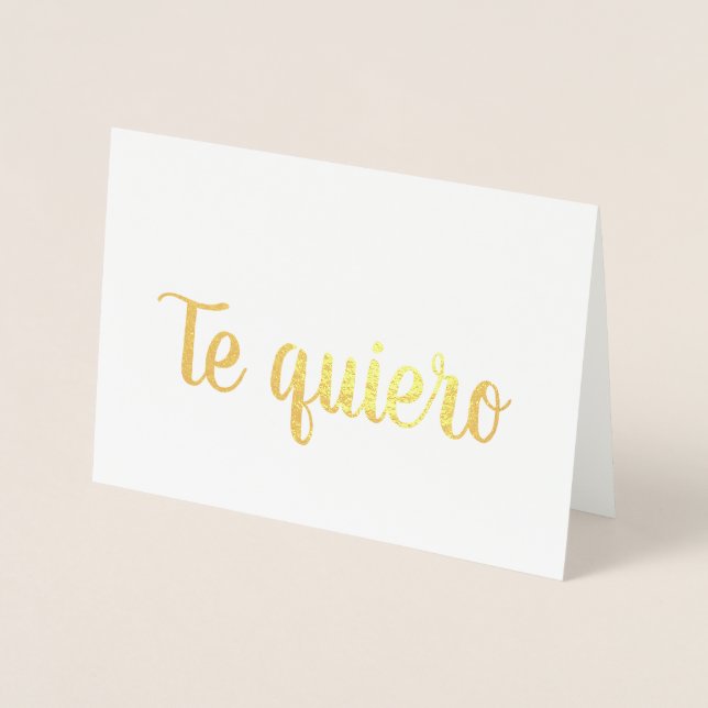 Tarjeta Con Relieve Metalizado Te Quiero (Anverso)
