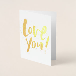 Tarjeta Con Relieve Metalizado Te quiero El día de San Valentín moderno