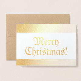 Tarjeta Con Relieve Metalizado Temporada Antiguo Fashion Shiny Merry Christmas