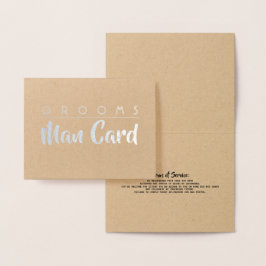 Tarjeta Con Relieve Metalizado Términos de servicio de Grooms Man - Divertida pro