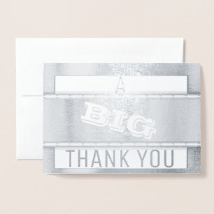 Tarjeta Con Relieve Metalizado Textura de metal moderno gracias