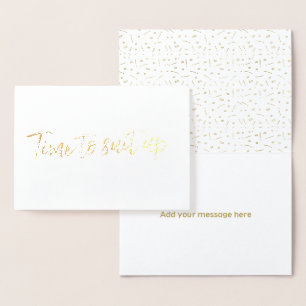 Tarjeta Con Relieve Metalizado Tiempo De Relieve metalizado dorado Para Cumplir C