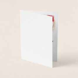 Tarjeta Con Relieve Metalizado Tipografía de Navidad Holly Jolly Canción Clásica,