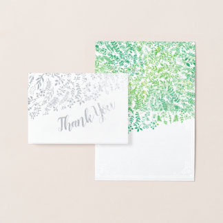 Tarjeta Con Relieve Metalizado Tipografía floral de Relieve metalizado plateado G