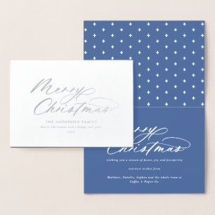 Tarjeta Con Relieve Metalizado Tipografía moderna Navidades de guión elegantes Re