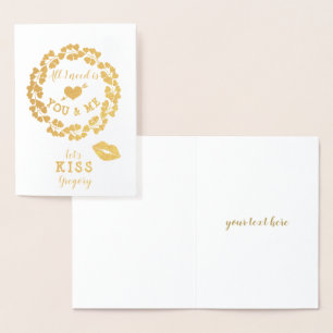 Tarjeta Con Relieve Metalizado Todo lo que necesito es tú y yo día de San Valentí