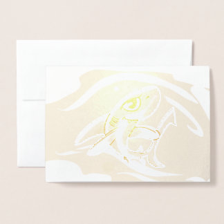 Tarjeta Con Relieve Metalizado Toothy Grinning Shark Relieve metalizado Card