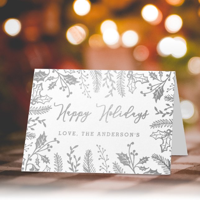 Tarjeta Con Relieve Metalizado Trendy Christmas Foliage (Subido por el creador)