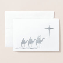 Tres Reyes Magos con Estrella de Navidad Plata