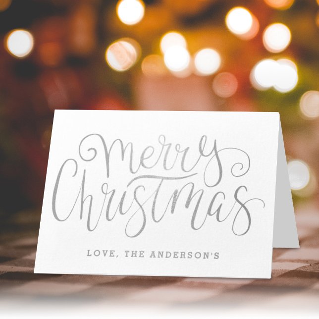 Tarjeta Con Relieve Metalizado Typografía de moda Feliz Navidad (Subido por el creador)