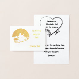Tarjeta Con Relieve Metalizado Un saludo especial a papá , sobre el día del padre