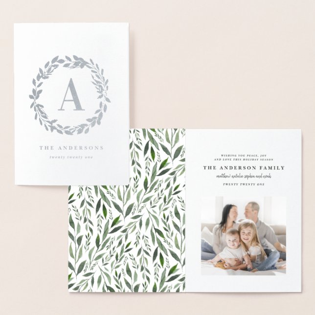 Tarjeta Con Relieve Metalizado Una acuarela fue un monograma fotográfico (Demostración)