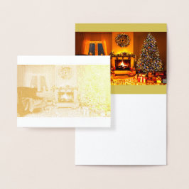 Tarjeta Con Relieve Metalizado Una Feliz Navidad para ti y tu tarjeta de Relieve