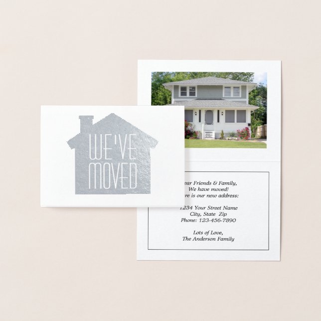 Tarjeta Con Relieve Metalizado Una foto que hemos movido a elegante Kraft moderno (Demostración)